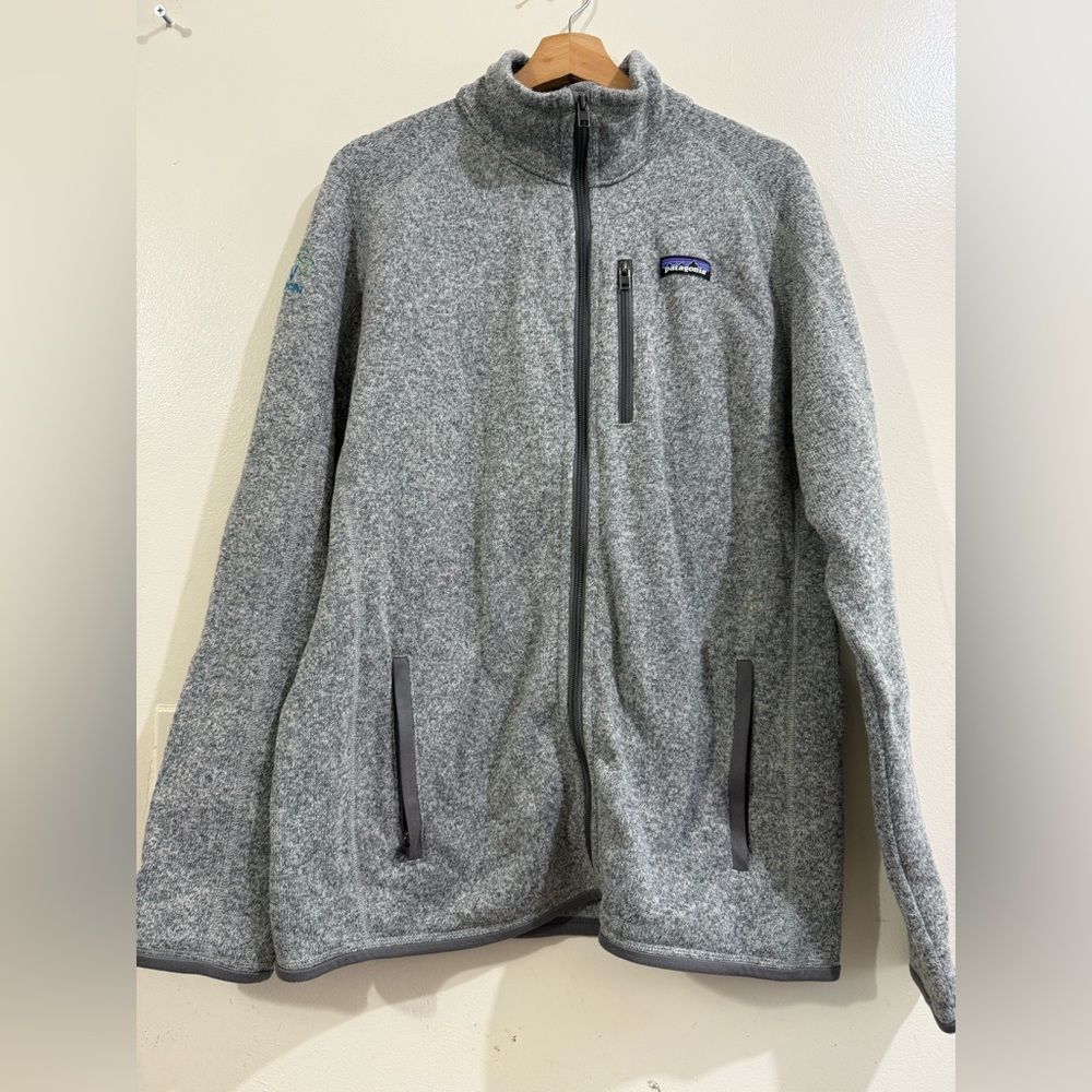 Patagonia Heather Gray Lightweight Full-Zip Fleece Jacket